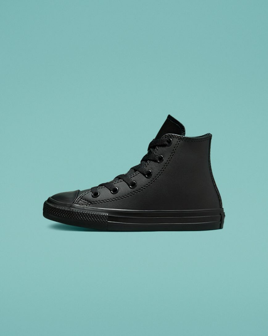 Dívčí Boty Vysoké Converse Chuck Taylor All Star Læder Černé | CZ JSZX49